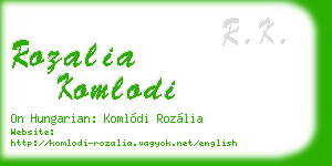rozalia komlodi business card