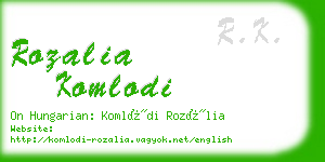 rozalia komlodi business card